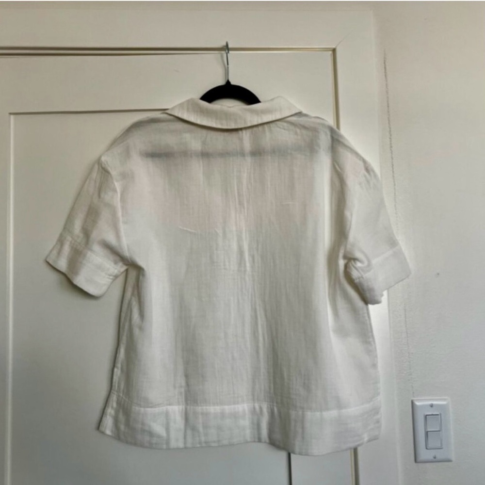 Faherty White Dream Gauze Wren Organic Cotton Top - Picture 3 of 5